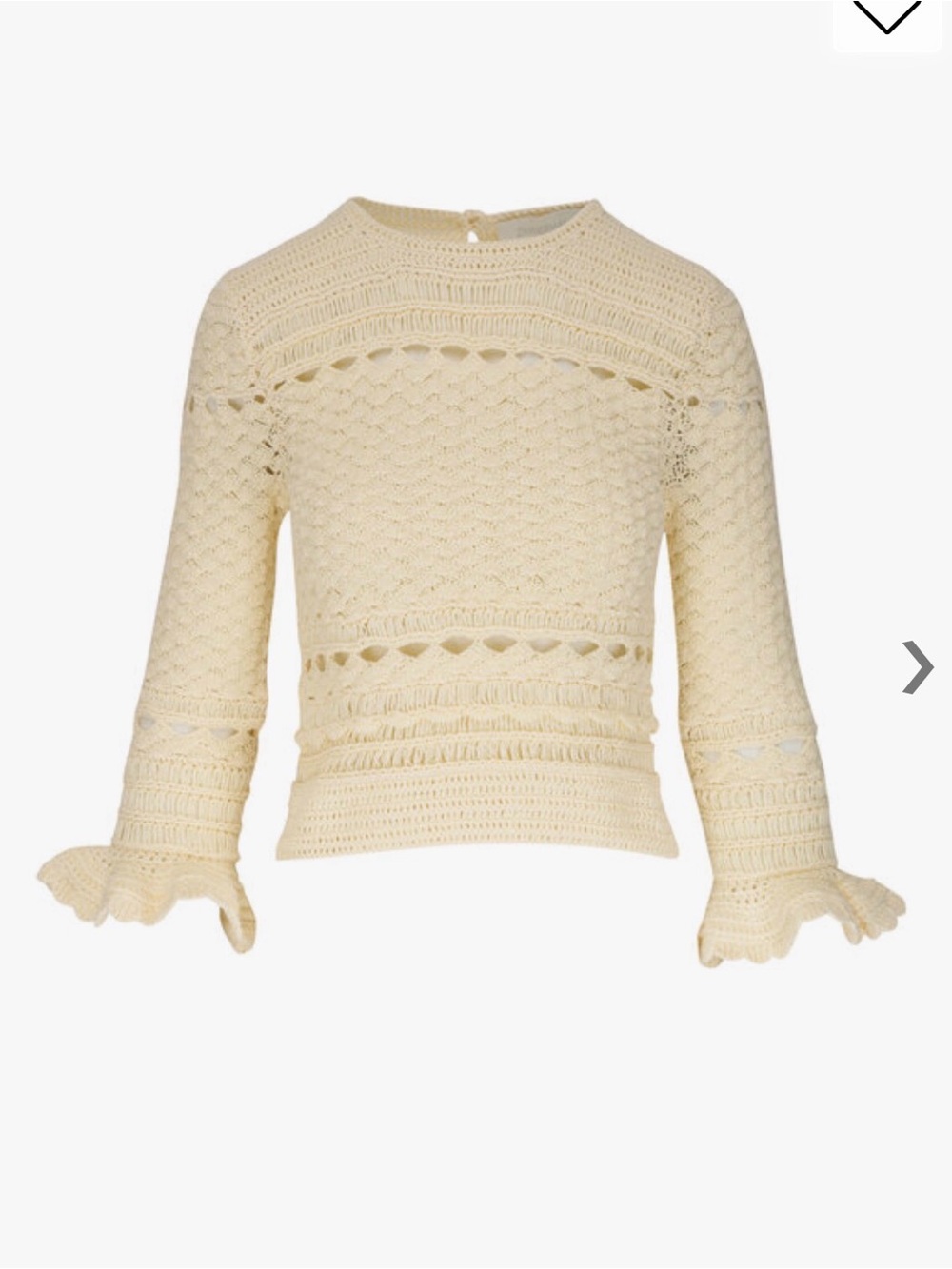 Zimmermann Cream Crochet Crewneck Sweater